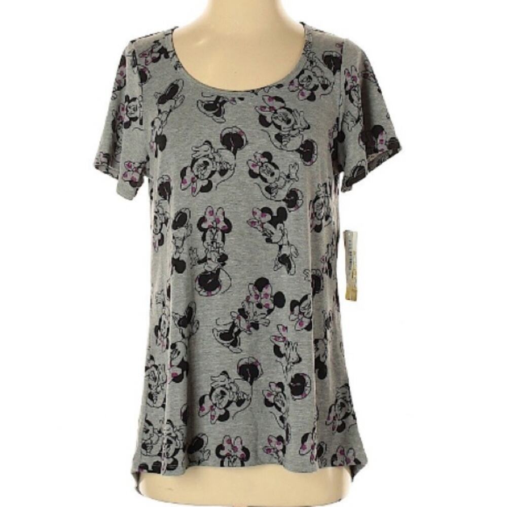 LuLaRoe Dsney Grey Minnie Mouse Classic Tee
